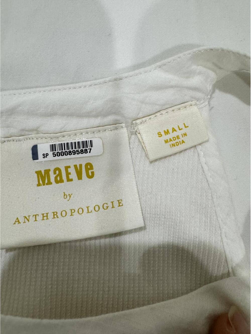 Maeve Anthropologie White Ribbed Ruffle Halter Tank Small - Picture 6 of 9